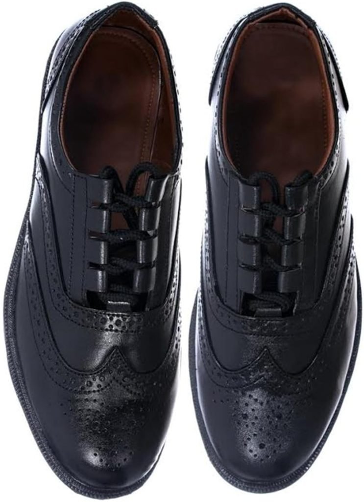 Brook Taverner Mens Leather Upper Ghillie Brogues Shoes for Kilts in Black - Smart Formal, Slip On Wedding Lace Up Dress Shoes - 8 UK